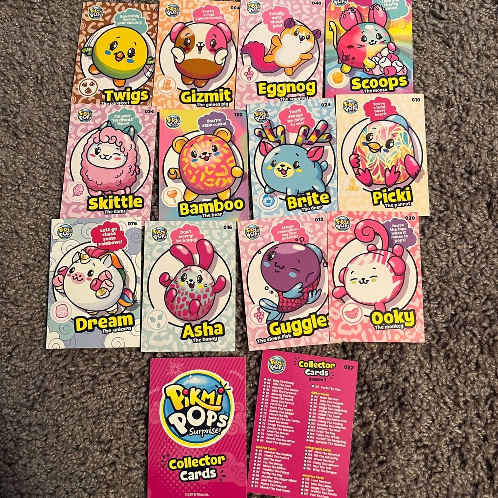 Pikmi Pops Collector Cards Bundle Of 12